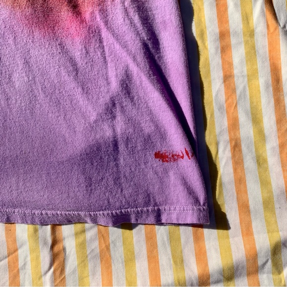 Hanes Handmade V-Neck “Q” Purple Painted Letter Tee One of A Kind Size Small 💜 - Picture 7 of 16